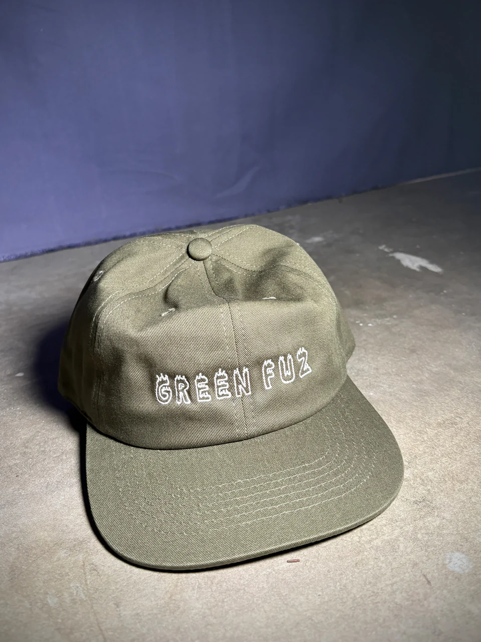 GREEN FUZ BURNS HAT OLIVE キャップ オリーブ コットン